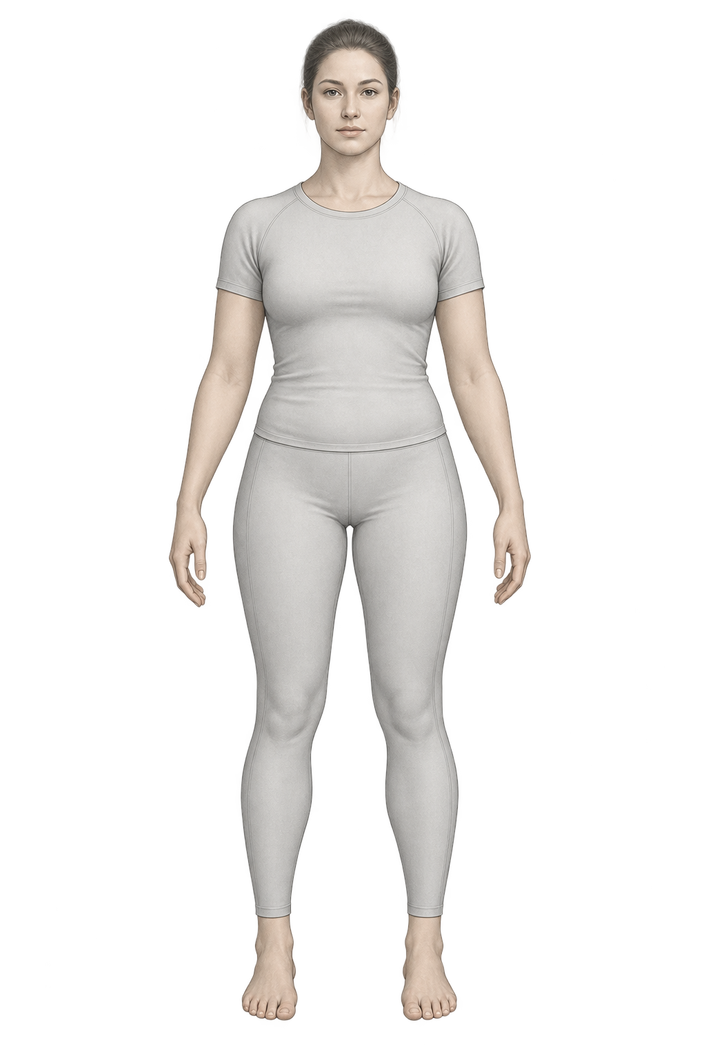 Ilustração frontal de um corpo humano para localizar regiões de medição